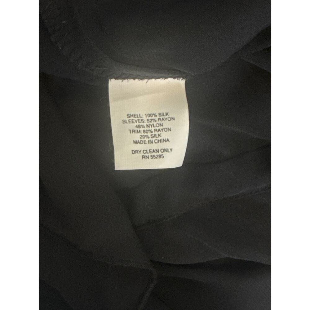Express Black 100% Silk Blouse Top Medium Puff Sleeves Fairygoth Whimsigoth - Picture 6 of 6